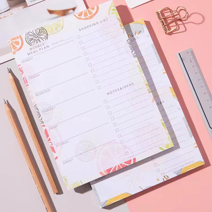 Daily Meal Planner with Shopping Checklist & Magnetic Back