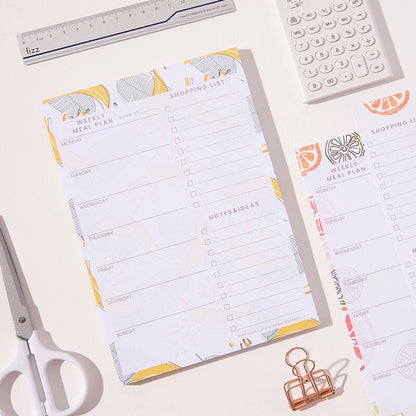 Daily Meal Planner with Shopping Checklist & Magnetic Back