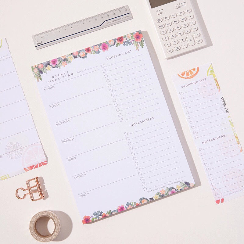 Daily Meal Planner with Shopping Checklist & Magnetic Back