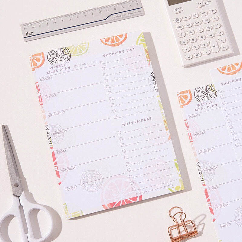 Daily Meal Planner with Shopping Checklist & Magnetic Back