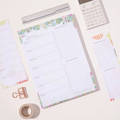 Daily Meal Planner with Shopping Checklist & Magnetic Back